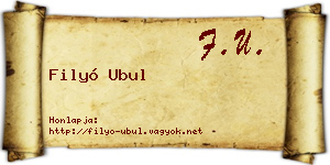 Filyó Ubul névjegykártya